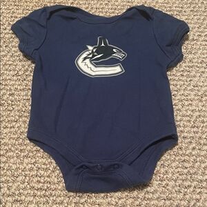 Canucks Navy Blue Infant Bodysuit with Logo
